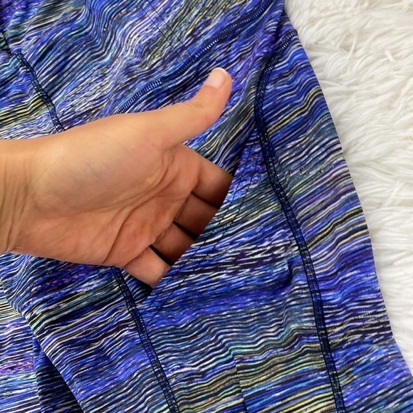 Lululemon Fast and Free Tight II 25" *Non-Reflective Nulux Interconnect Blue Mul - Picture 2 of 5